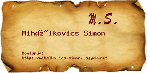 Mihálkovics Simon névjegykártya